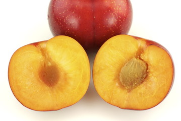 Sliced red plum
