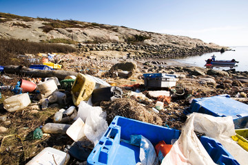Garbage on Ocean Coast