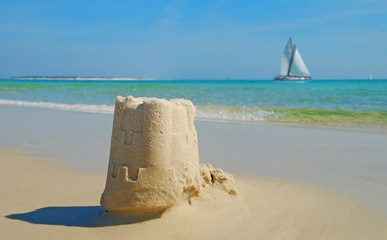 Sand Castle and Sailboat