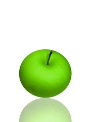 apple on white glass