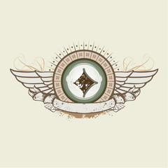  illustration on a gambling subject. Diamond Suit emblem    