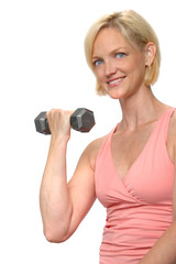 Woman working out with dumbbell