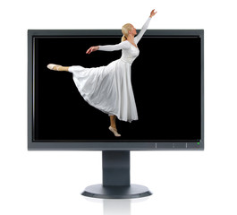 Ballerina and monitor