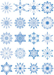 set of snowflakes