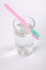 toothbrush and water