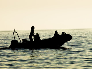 Motor boat - sunset