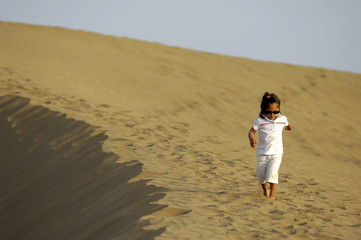 Child in desert