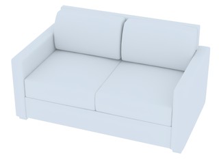 3D rendering of a white sofa