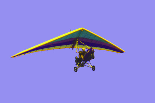 pilot of hang-glider in the air