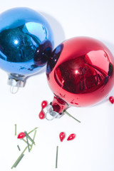 Red and Blue Xmas Light Ornaments