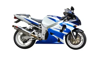 Cercles muraux Moto Moto bleu blanc