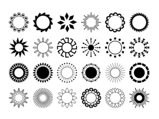 Abstract icons set #3. Isolated, black against white background