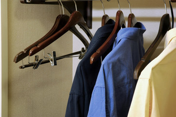 Hangers, with Shirts, Hotel Room