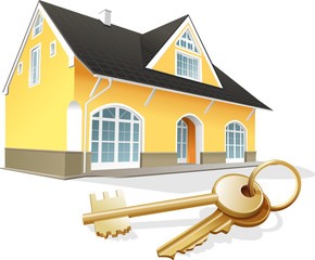 House keys, real estate, realty, security. Vector illustration