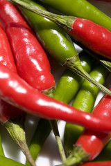 mixed chillis close up