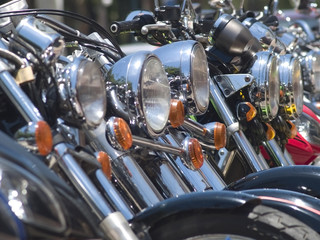Fototapeta na wymiar Headlights of motorbikes