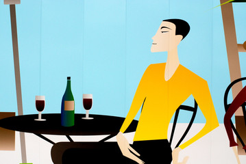 colorful poster of dinning on the walls