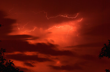 red thunderstorm background