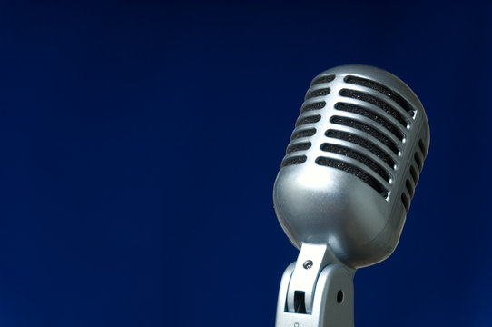 Microphone on blue