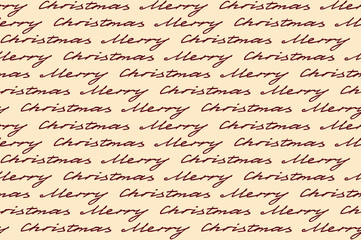 Naklejka premium merry christmas words. seamless pattern