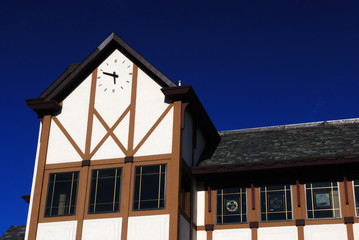 School building with clock