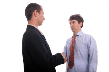 business man shaking hands in agreement