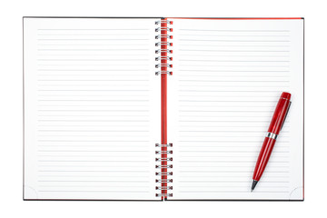 Blank notebook sheet with pen