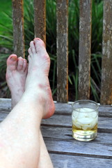 feet up with scotch