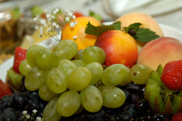 Laying of a celebratory buffet table