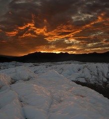 Sunset over Matanuska Glacier