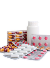 Assorted pills (clipping path)