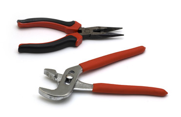Engineers or construction tools on white background