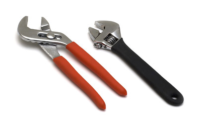 Engineers or construction tools on white background