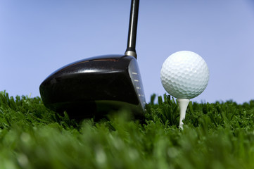 Golf ball on tee