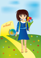 Schooldirl goes to school