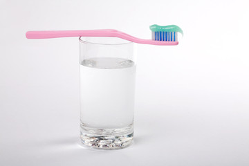 toothbrush and water