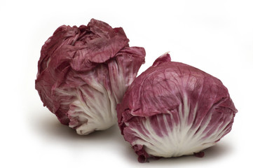 red cabbage on white background