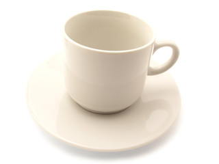 empty cup on a saucer