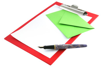clipboard with envelope and paper
