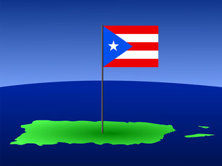 map of puerto rico with flag