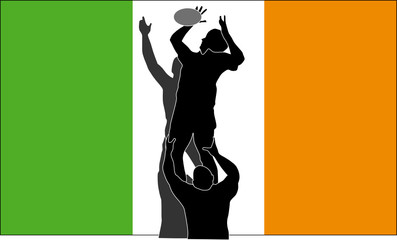 Rugby player catching ball Ireland