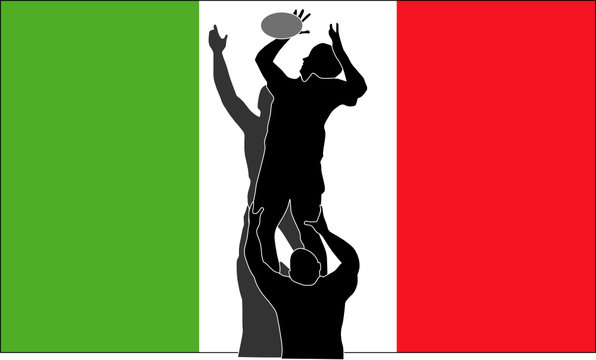 Rugby player catching ball