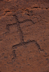 Hawaiian petroglyph etching, Big Island of Hawaii, Hawaii