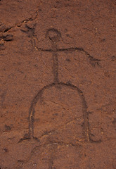 Hawaiian petroglyph etching, Big Island of Hawaii, Hawaii