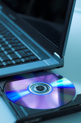 DVD and laptop