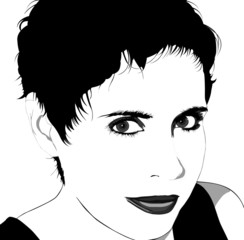 Woman with short hair: Vector