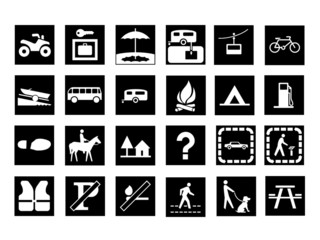 Camping Signs & Icons collection #7. Isolated