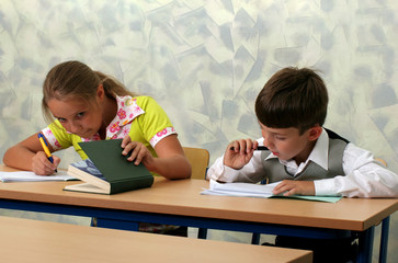 Pupils at classroom