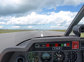 Runway and cockpit