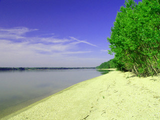 Beach on the Danube river, Slovakia